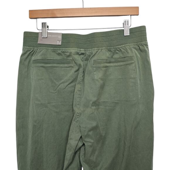 NWT Soft Surroundings Olive Green Elastic Waist Straight Leg Pants Size Medium - Picture 9 of 10